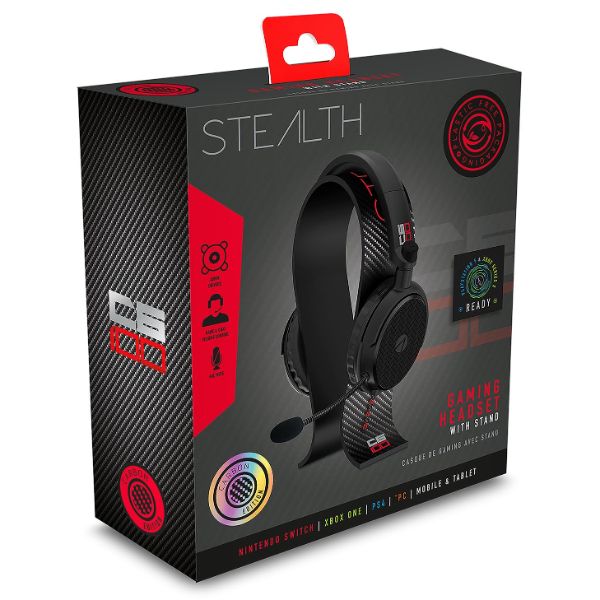 STEALTH C6-100 Stereo Gaming Point Black/Red Headset The Save Stand & 