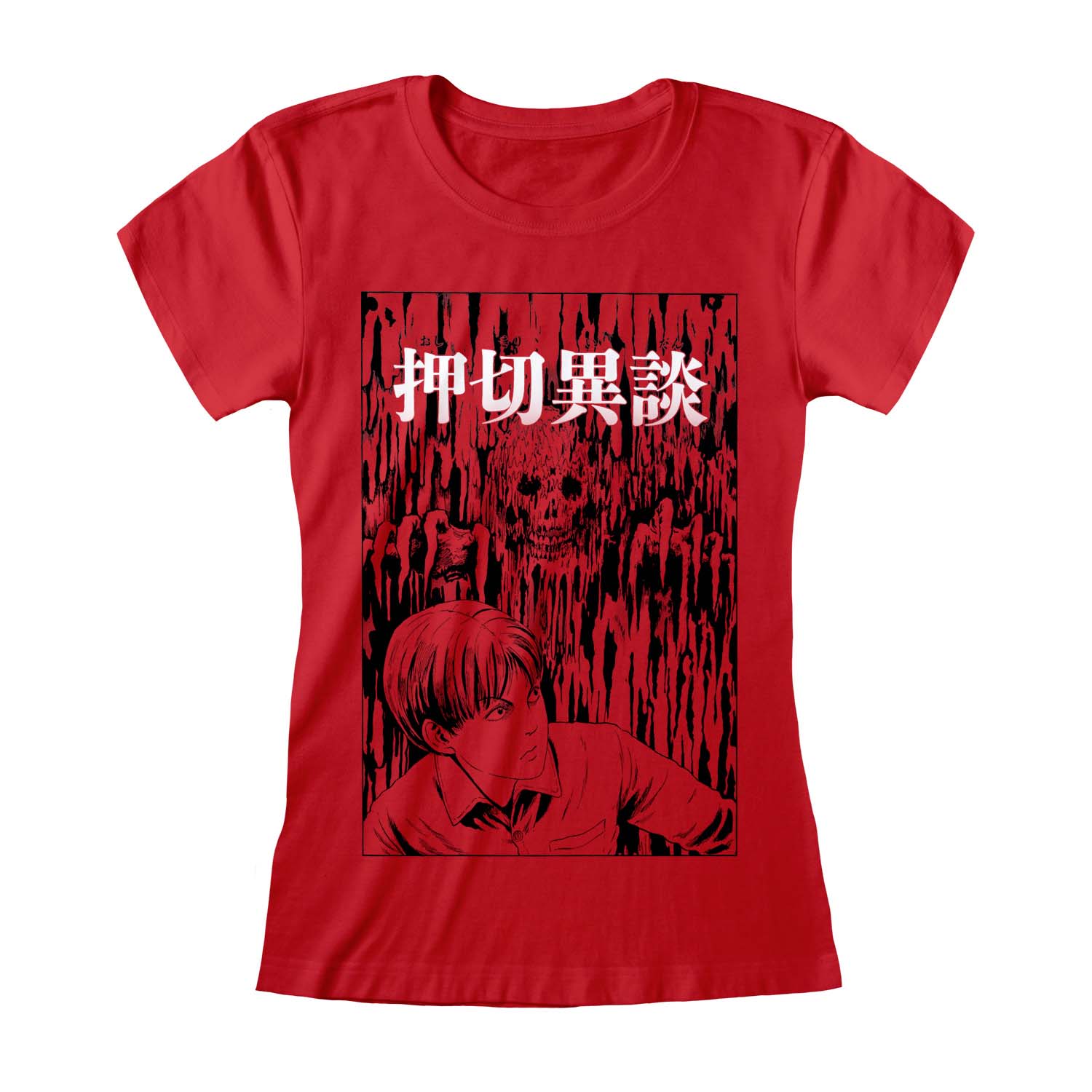 JIT01039SKC JunjiIto Dripping FittedCherryRedTee