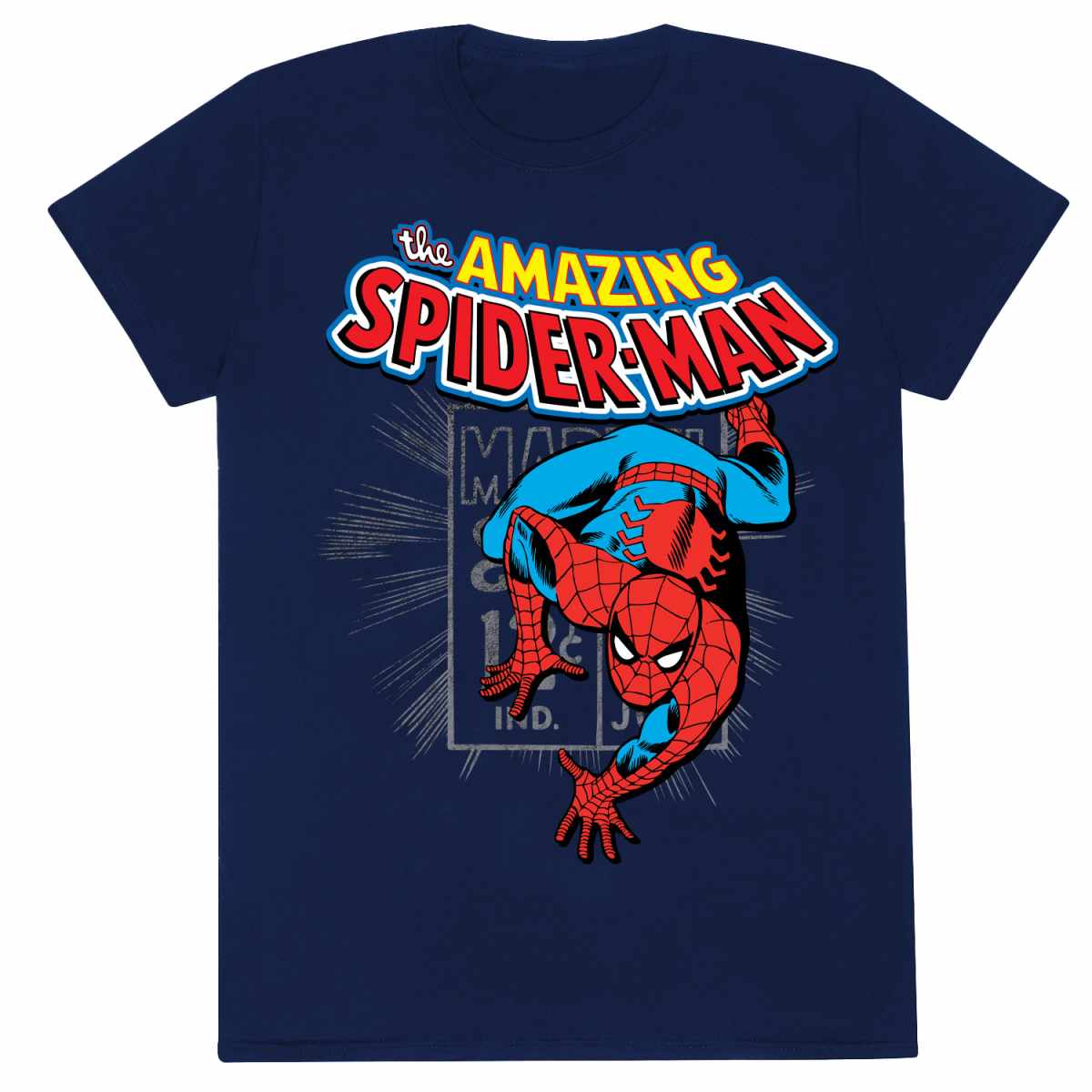 MAR00526TSC MarvelComics AmazingSpiderman UnisexNavyTee 1