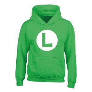 Super Mario Luigi Badge Kids Hoodie