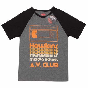 Stranger Things - AV Club (SuperHeroes Inc. Acid Wash Raglan T-Shirt)