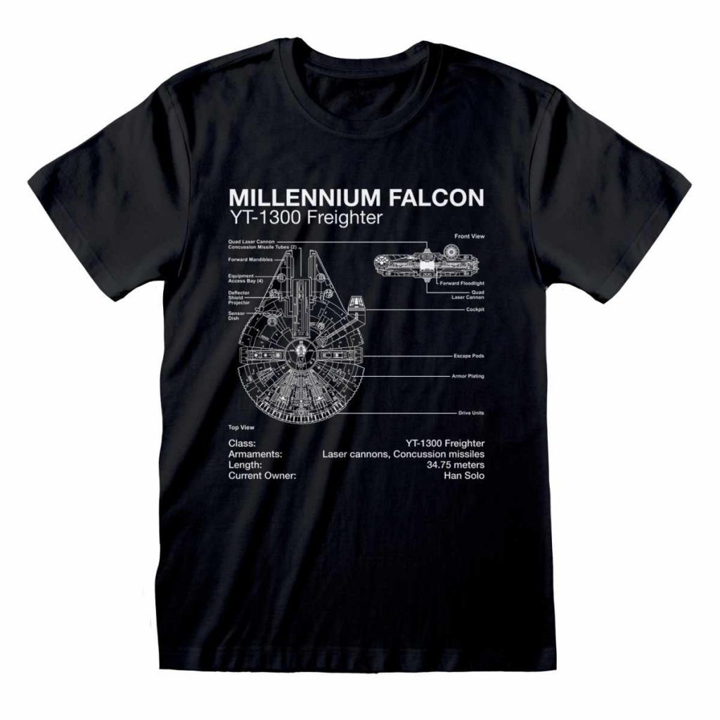 Step into the cockpit of the Millennium Falcon with our Star Wars – Millennium Sketch (T-Shirt), a tribute to the legendary ship that's flown its way into the hearts of fans across the galaxy. Perfect for those who cherish the thrill of space adventure, this t-shirt merges iconic design with comfort for everyday wear.