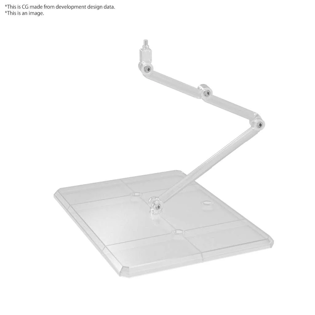 The Action Base 8 Clear Color is a compact and versatile display stand designed for 1/144 scale Gunpla kits, including HG and SD models. With an adjustable support arm and multiple connection points, it allows for dynamic aerial and action poses while maintaining a minimalist, transparent look.