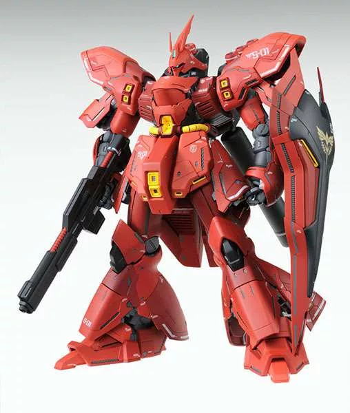 The MG Sazabi Ver. Ka 1/100 is a masterfully designed Gunpla featuring incredible detail, dynamic articulation, and premium mechanical gimmicks. Designed by Hajime Katoki, this imposing Mobile Suit from Mobile Suit Gundam: Char's Counterattack boasts a stunning redesign with enhanced proportions, intricate panel lining, and a full arsenal of weaponry.
