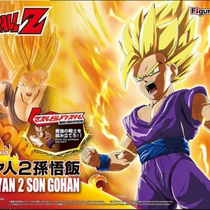 The Figure-rise Super Saiyan 2 Son Gohan model kit features detailed sculpting, full articulation, and effect parts to recreate Gohan’s iconic battle against Cell. Includes interchangeable faces, hands, and an energy aura effect for dynamic displays.