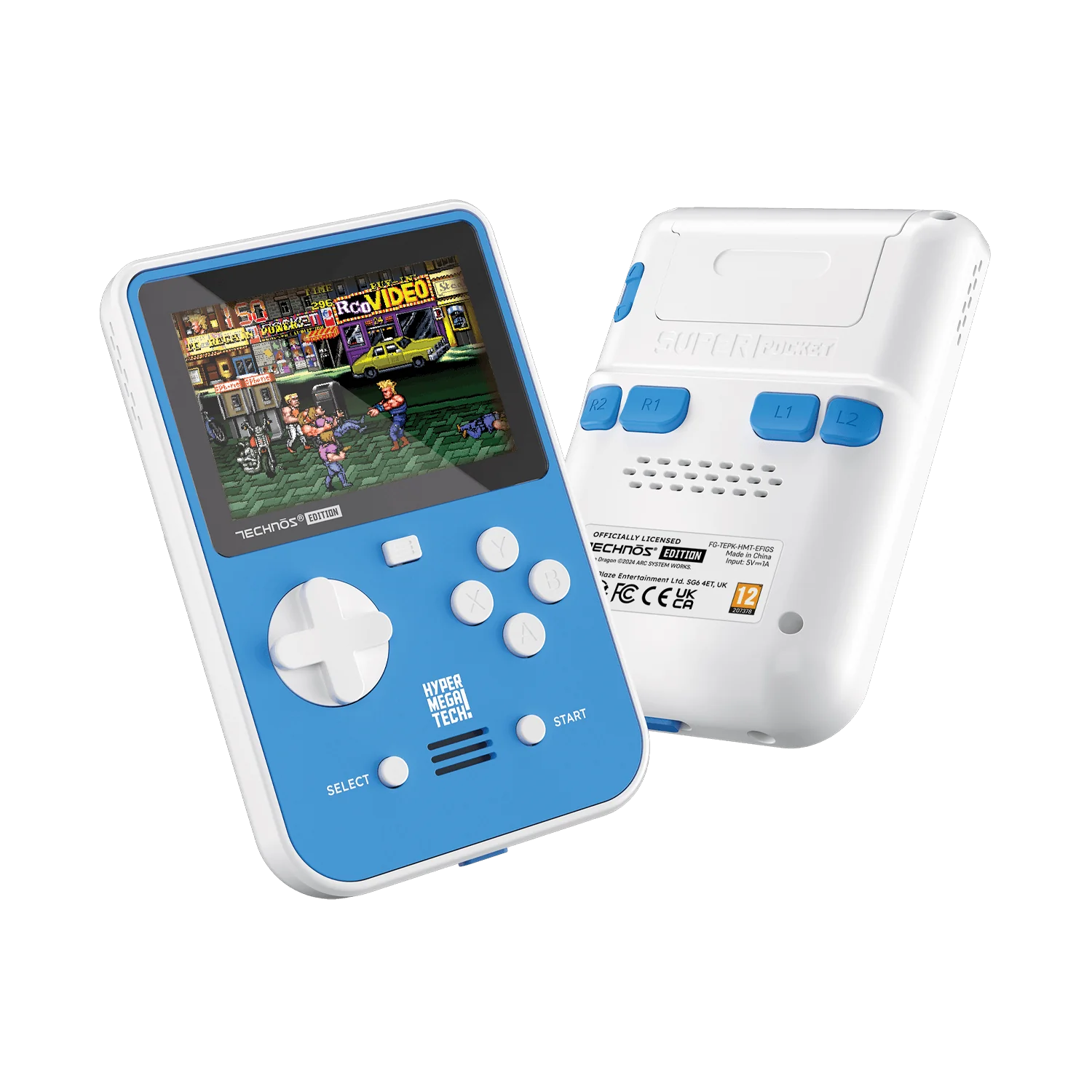 The Evercade Technōs Super Pocket is a compact handheld gaming console featuring 15 classic Technōs arcade games, including Double Dragon, River City Ransom, and Super Dodge Ball. With a 2.8-inch IPS screen, USB-C charging, and Evercade cartridge compatibility, it’s the perfect portable retro gaming experience.