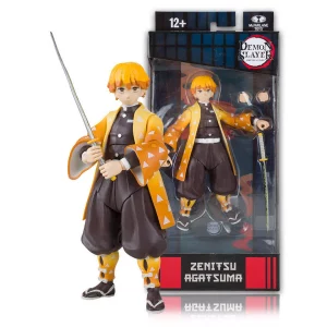The Demon Slayer 7" Zenitsu Agatsuma Action Figure brings the electrifying Thunder Breather to life with premium detailing, dynamic articulation, and interchangeable accessories. Inspired by Demon Slayer: Kimetsu no Yaiba, this collectible figure is perfect for fans and collectors looking to display Zenitsu in his signature battle poses.