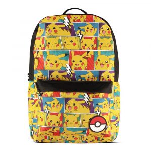 Official Pokémon Pikachu comic strip backpack front view