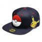 Official Pokémon Poké Ball denim snapback cap with Pikachu side graphic