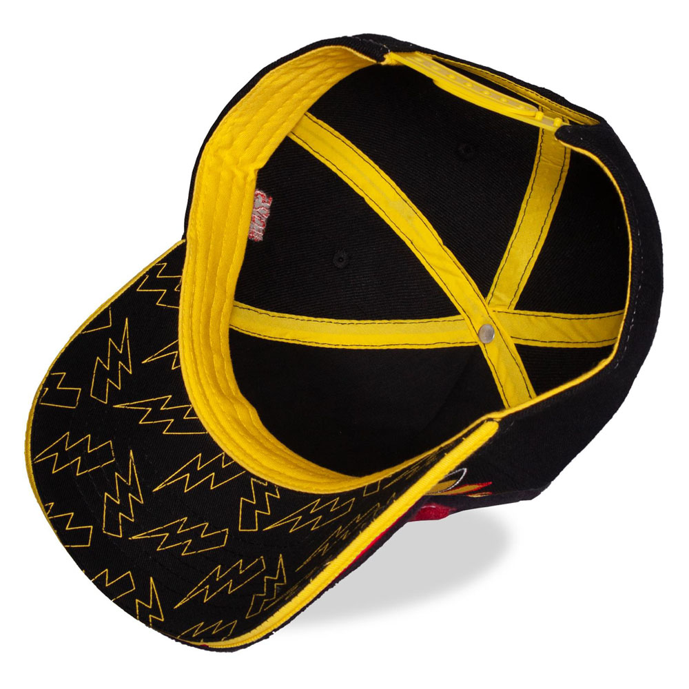 Inside view of Pokémon Pikachu cap showing lightning bolt brim pattern