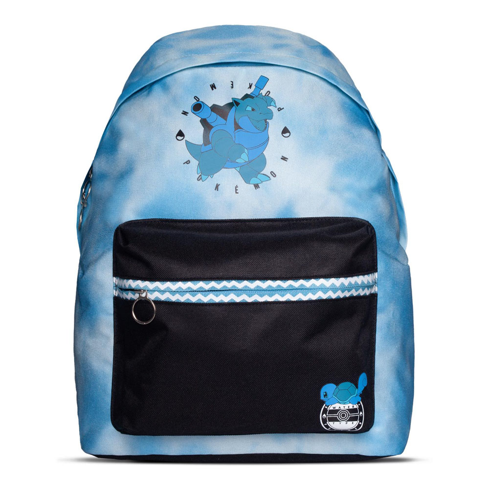 Official Pokémon Squirtle Evolutions blue and black sport backpack front view