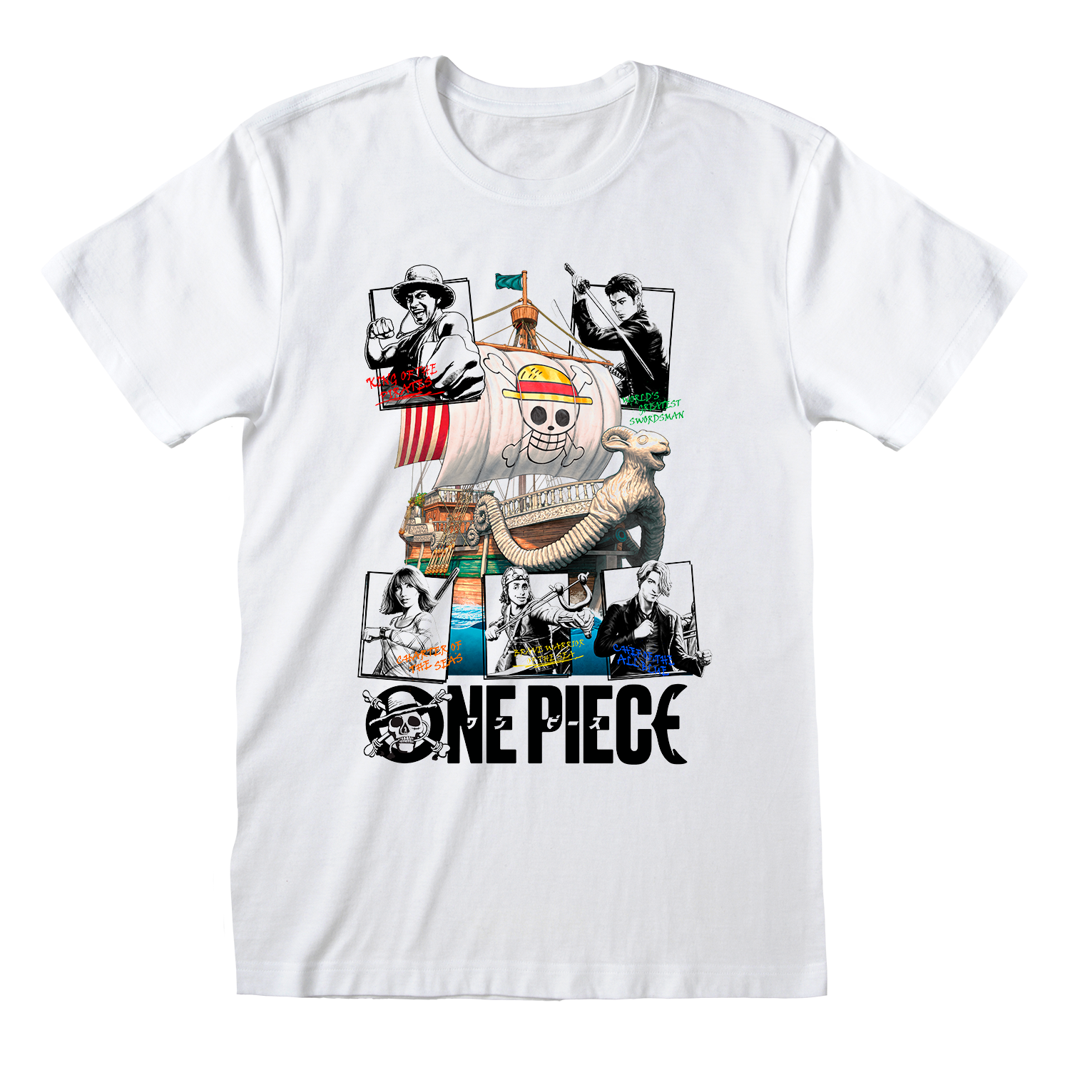 One Piece Going Merry Call-Outs White Unisex T-Shirt
