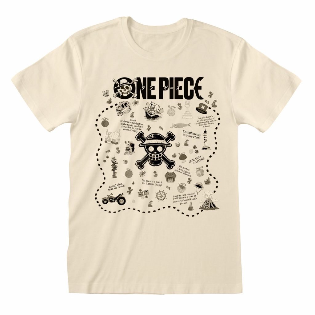 One Piece Treasure Map Natural Unisex T-Shirt