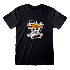 One Piece Piracy Forever Black Unisex T-Shirt